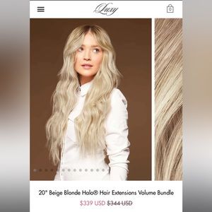 LUXY 20" Beige Blonde Halo® Hair Extensions Volume Bundle BRAND NEW was $339